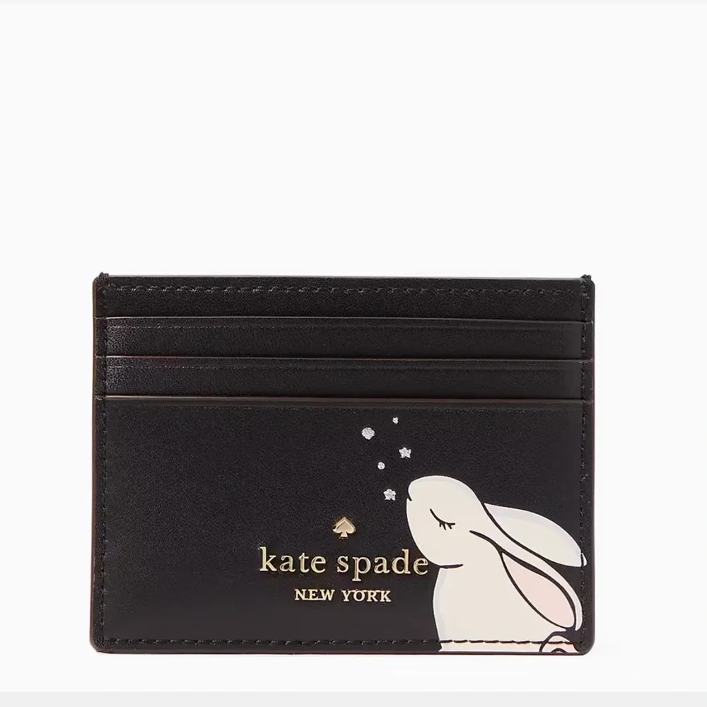Kate Spade Bunbun Bunny Small Slim Card Holder Wallet

COLOR:
Black Multi
NWT - Picture 2 of 16